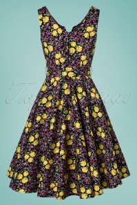 Timeless - 50s Ria Floral Swing Dress in Black 7