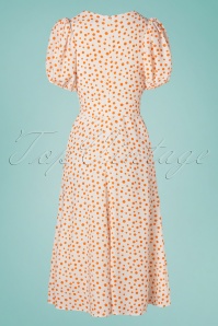 Timeless - 50s Catherine Dots Maxi Dress in Ivory and Ochre 5