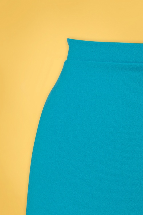 Vintage Chic for Topvintage - Bella Midi Skirt Années 50 en Turquoise 3