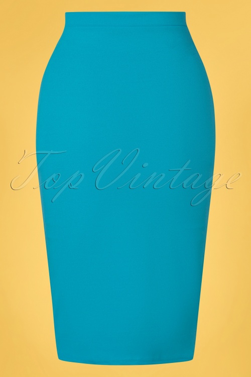 Vintage Chic for Topvintage - Bella Midi Skirt Années 50 en Turquoise 2