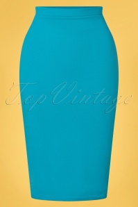 Vintage Chic for Topvintage - Bella Midi Skirt Années 50 en Turquoise
