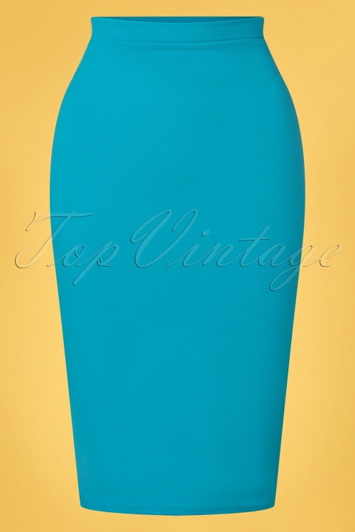 Vintage Chic for Topvintage - 50s Bella Midi Skirt in Turquoise