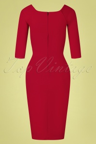 Vintage Chic for Topvintage - Perla Pencil Dress Années 50 en Rouge Profond 4