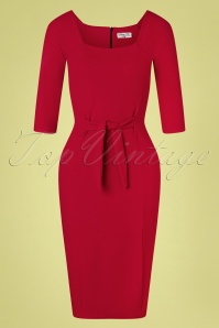 Vintage Chic for Topvintage - Perla Pencil Dress Années 50 en Rouge Profond
