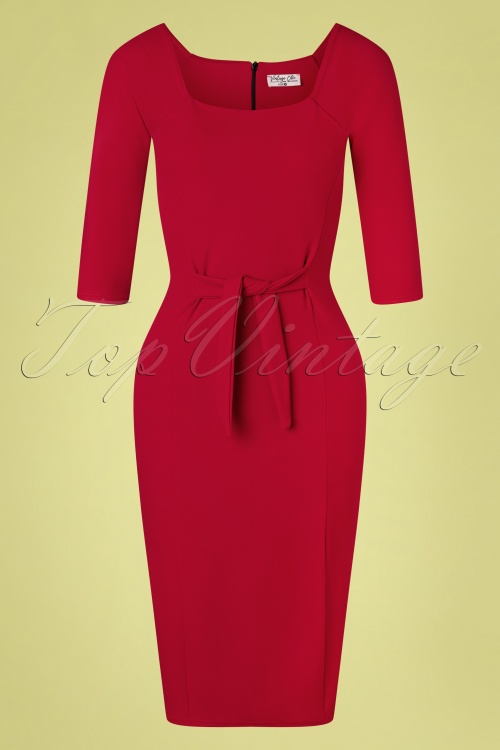 Vintage Chic for Topvintage - 50s Perla Pencil Dress in Dark Red