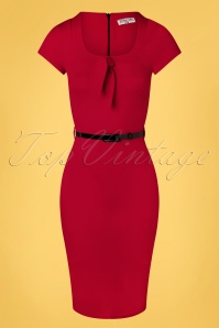 Vintage Chic for Topvintage - 50s Kenzie Pencil Dress in Dark Red