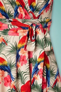 Vintage Chic for Topvintage - Jane Parrot swing jurk in crème 4