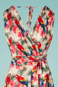 Vintage Chic for Topvintage - Jane Parrot swing jurk in crème 3