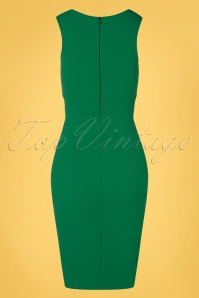 Vintage Chic for Topvintage - Renanda pencil jurk in smaragdgroen 4
