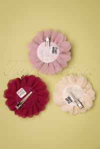 Urban Hippies - 70s Hair Flowers Set in Powderpuff, Chili and Lingerie Pink 5