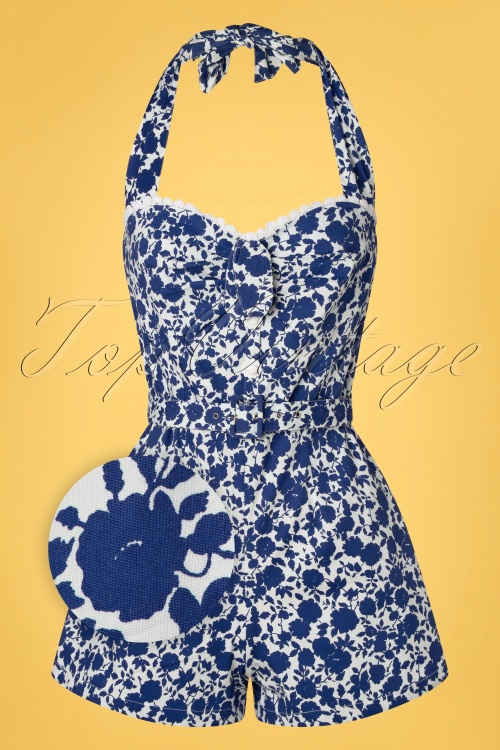 Timeless 37012 Playsuit Blue White Flowers 29032021 002Z