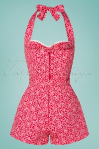Timeless - Lin Hearts playsuit in frambozenrood 3