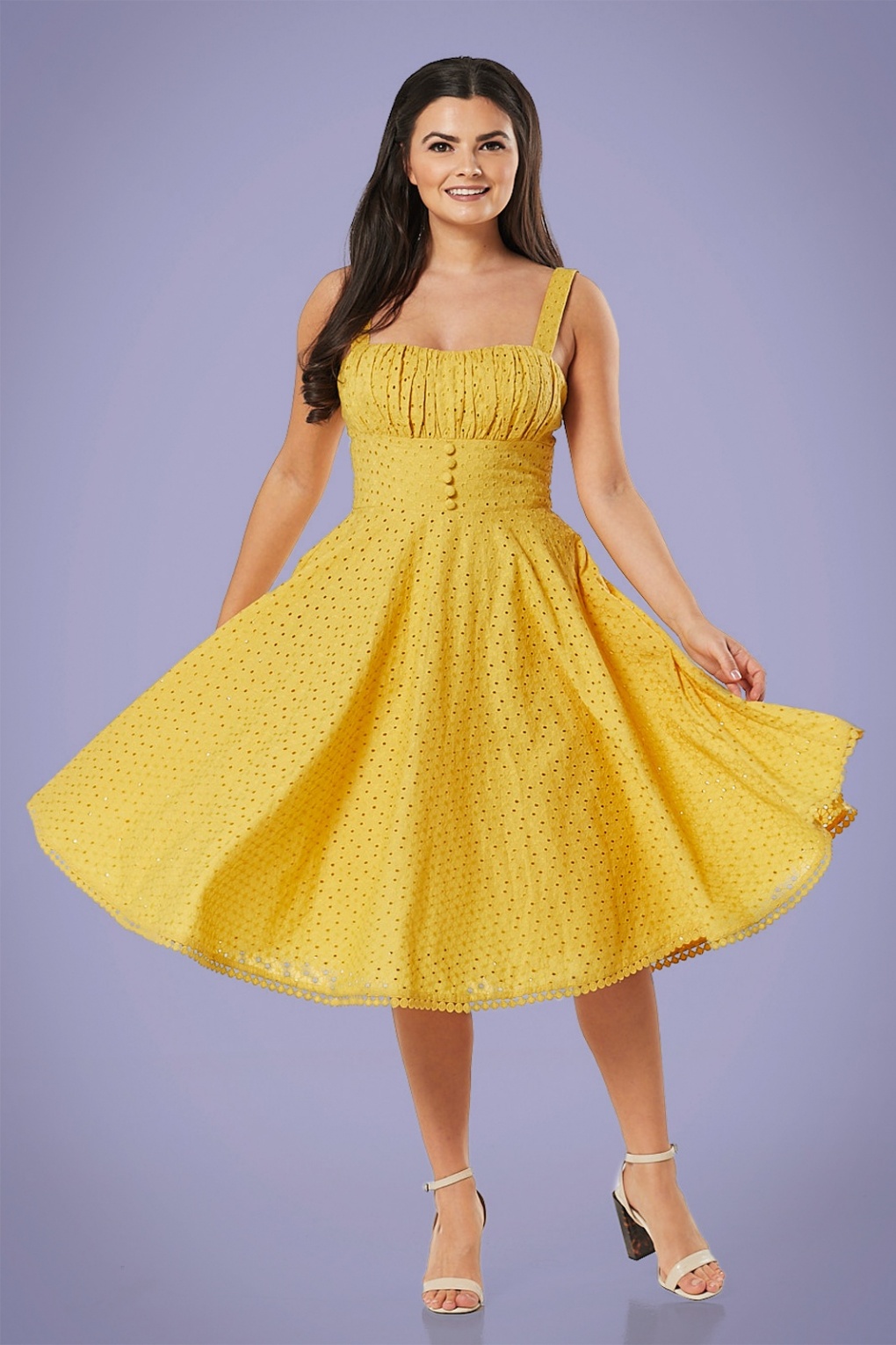 mustard swing dress