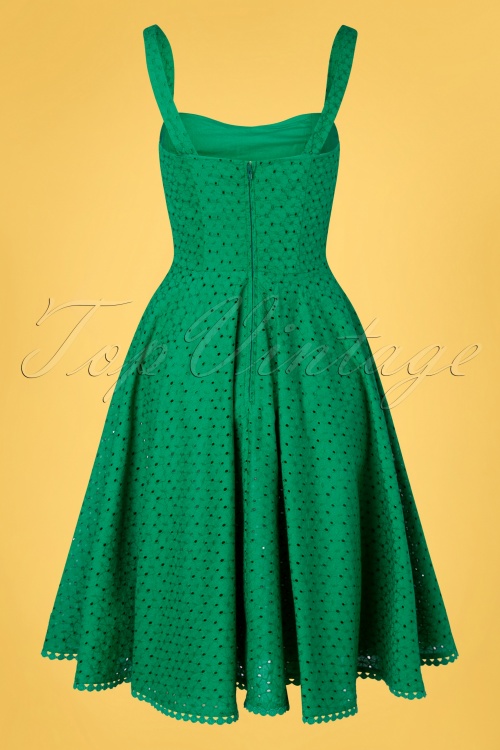 Timeless - Valerie swing jurk in smaragdgroen 5