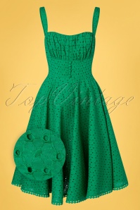 Timeless - 50s Valerie Swing Dress in Emerald Green
