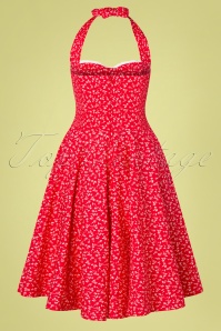 Timeless - 50s Kimberley Floral Swing Dress in Red 4