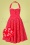 Kimberley Floral Swing Dress Années 50 en Rouge