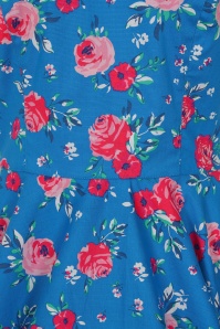Bunny - Chantilly Floral Swing Dress Années 50 en Bleu 5