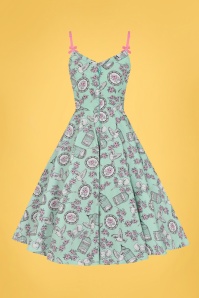 Bunny - 50s Birdcage Swing Dress in Mint 3