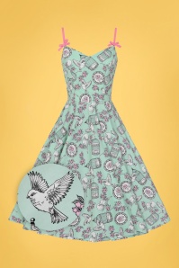Bunny - Birdcage Swing Dress Années 50 en Menthe