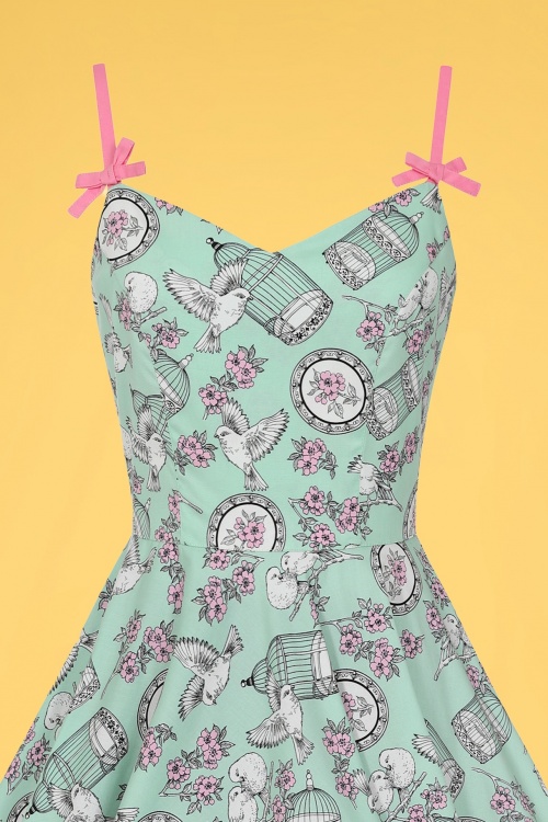 Bunny - Birdcage swing jurk in mint 2