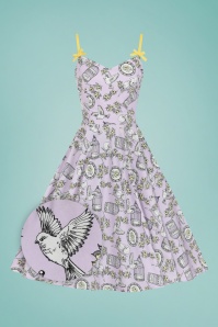 Bunny - 50s Birdcage Swing Dress in Lavender