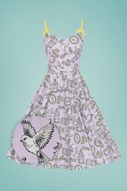 Bunny - Birdcage swing jurk in lavendel