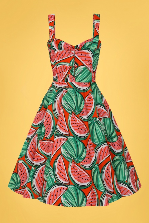 Bunny - 50s Melonie Mid Swing Dress in Orange 3