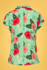 Bunny - 50s Moana Floral Shirt in Mint 3