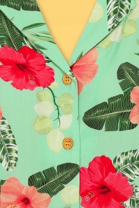 Bunny - Moana Floral Shirt Années 50 en Menthe 4