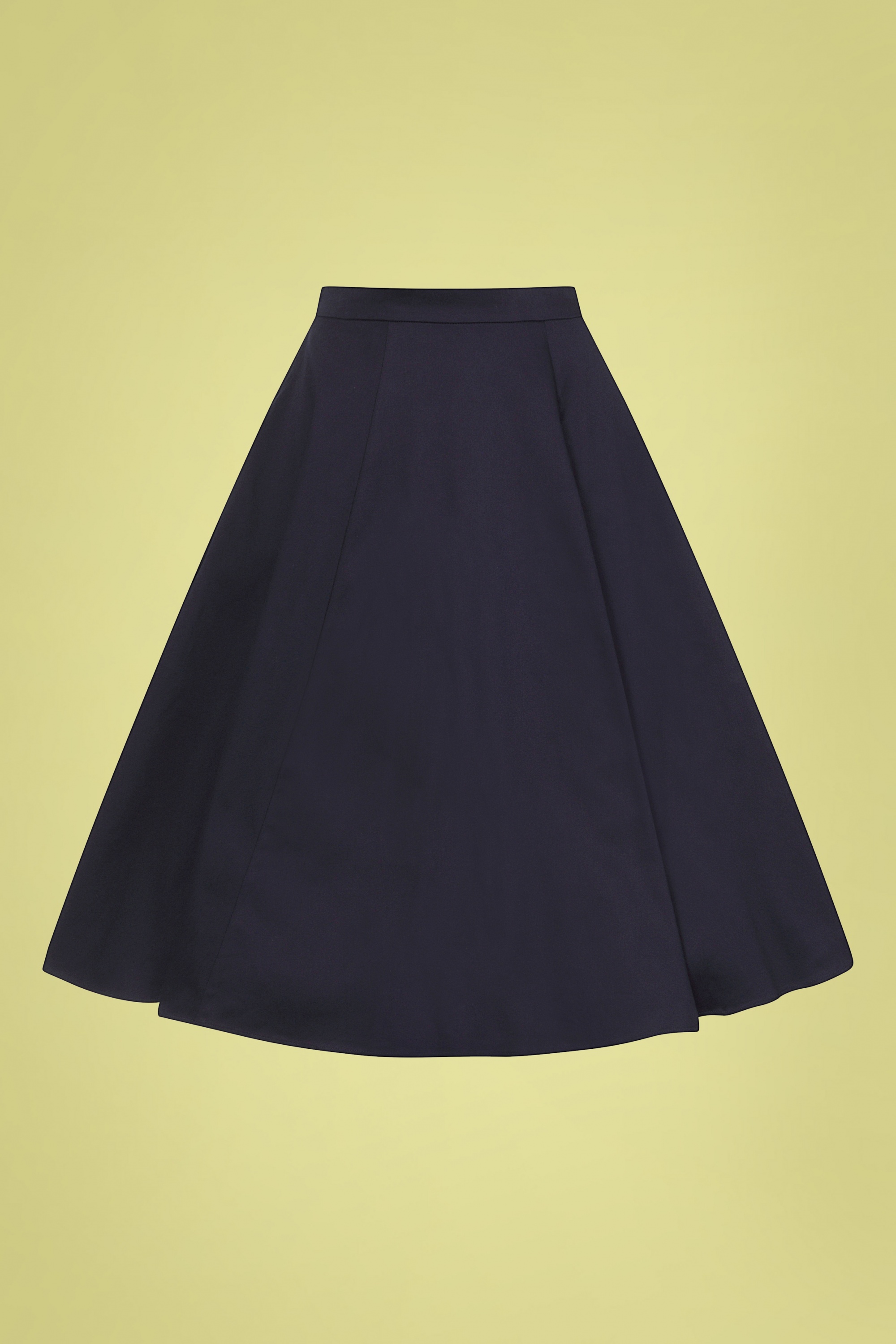 Collectif Clothing - Matilde klassieke katoenen swing rok in marineblauw