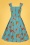 Collectif Clothing - Jill Vintage Peaches Swing Dress Années 50 en Bleu Clair 2
