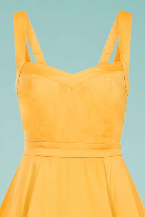 Collectif Clothing - Jenny-Lu swing jurk in geel 3
