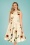 50s Martha Floral Swing Dress in Cream