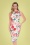 Rosie Floral Wiggle Dress Années 50 en Blanc