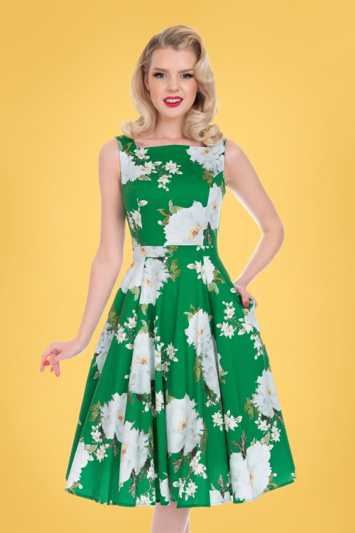 Hearts and Roses 37177 Flower Swing Dress Green20210329 020LW