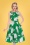 Gina Floral Swing Dress Années 50 en Vert