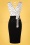 Vestido de tubo Marenda Polkadot de los años 50 en marfil y negro