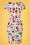 Vintage Chic for Topvintage - Fenny bloemen pencil jurk in wit 2