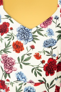 Vintage Chic for Topvintage - Fenny bloemen pencil jurk in wit 4