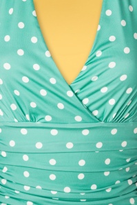 Vintage Chic for Topvintage - 50s Yolanda Polkadot Halter Dress in Mint 4