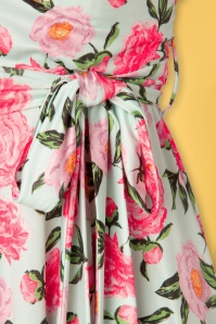 Vintage Chic for Topvintage - Faith Floral Swing Dress Années 50 en Menthe 5