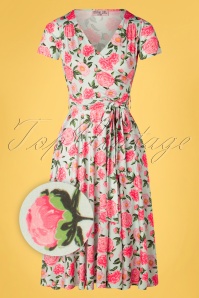 Vintage Chic for Topvintage - Faith Floral Swing Kleid in Mint
