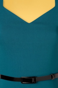 Vintage Chic for Topvintage - Melany pencil jurk in teal blauw 4