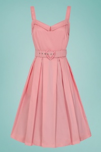 Collectif Clothing - 50s Dorothy Plain Swing Dress in Peach