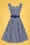 50s Gemmi Striped Swing Dress in Navy and White