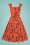 Collectif Clothing - Jill Palm Beach Swing Dress Années 50 en Orange 2