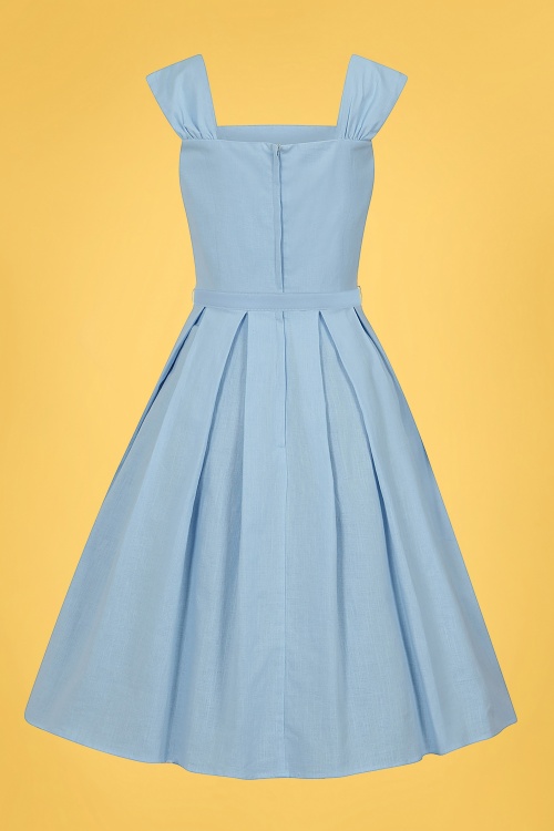 Collectif Clothing - Jill Swing jurk in lichtblauw 2