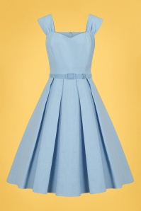 Collectif Clothing - 50s Jill Swing Dress in Light Blue