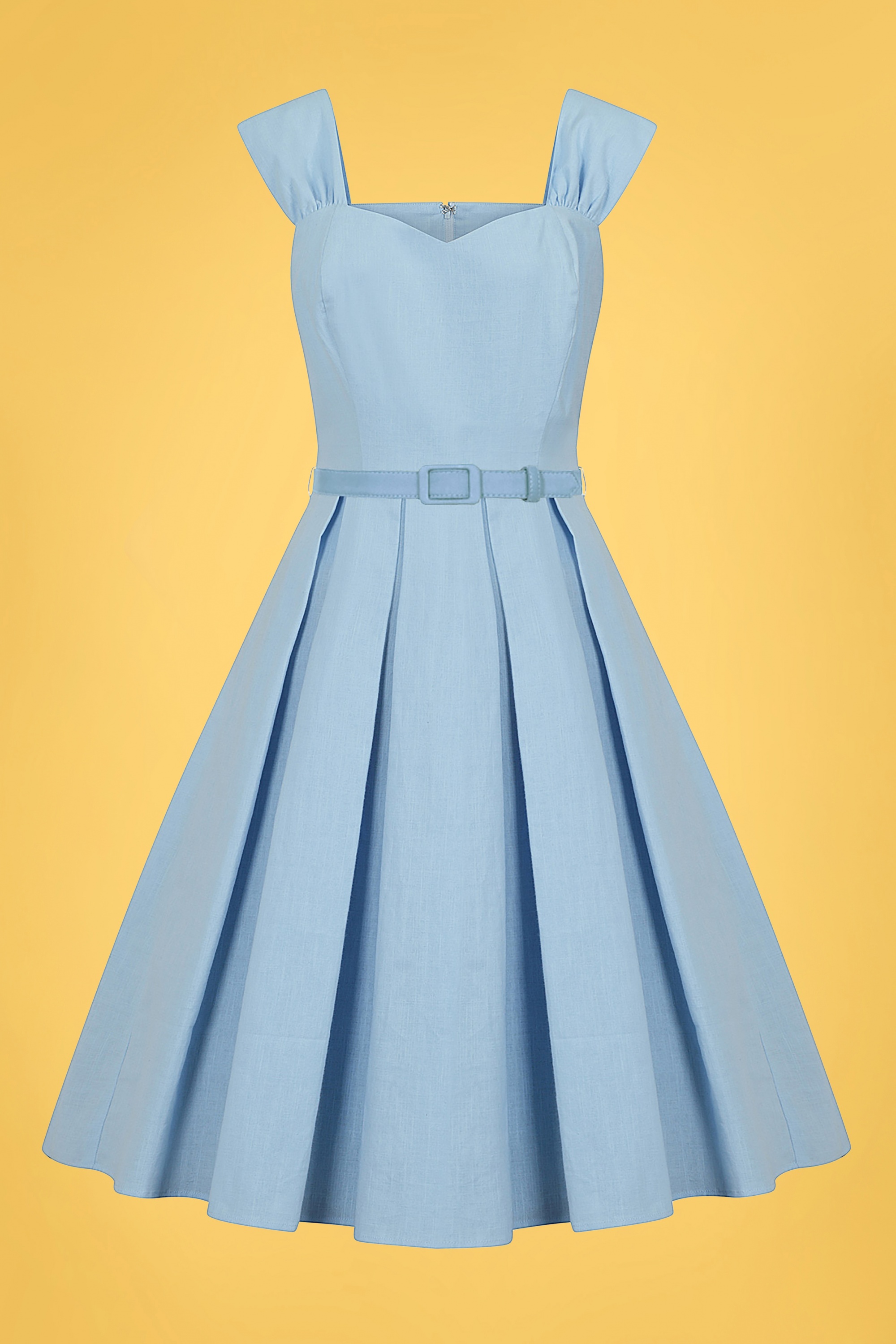 Collectif Clothing 50s Jill Swing Dress in Light Blue | Shop